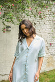 PASTEL TIDE HEMP-BAMBOO SHIRT DRESS