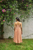 PEACH PEARL NATURALLY DYED MIDI DRESS