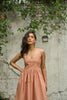 PEACH PEARL NATURALLY DYED MIDI DRESS