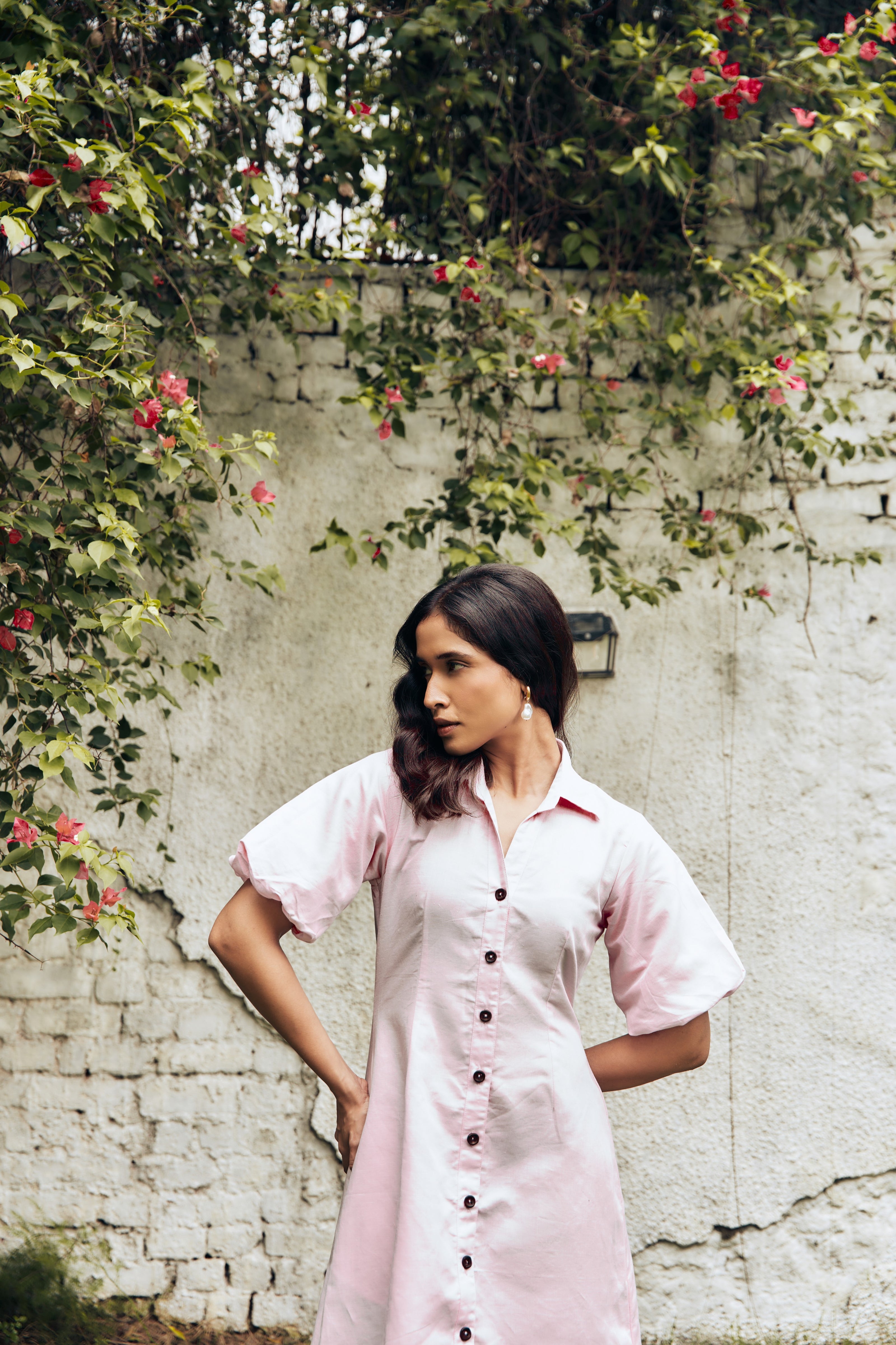 Puff Sleeve Shirt Dress