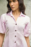 POWDER PINK HEMP MINI DRESS