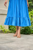 SUNLIT SAPPHIRE ORGANIC SMOCKED MIDI DRESS