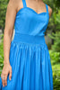 SUNLIT SAPPHIRE ORGANIC SMOCKED MIDI DRESS