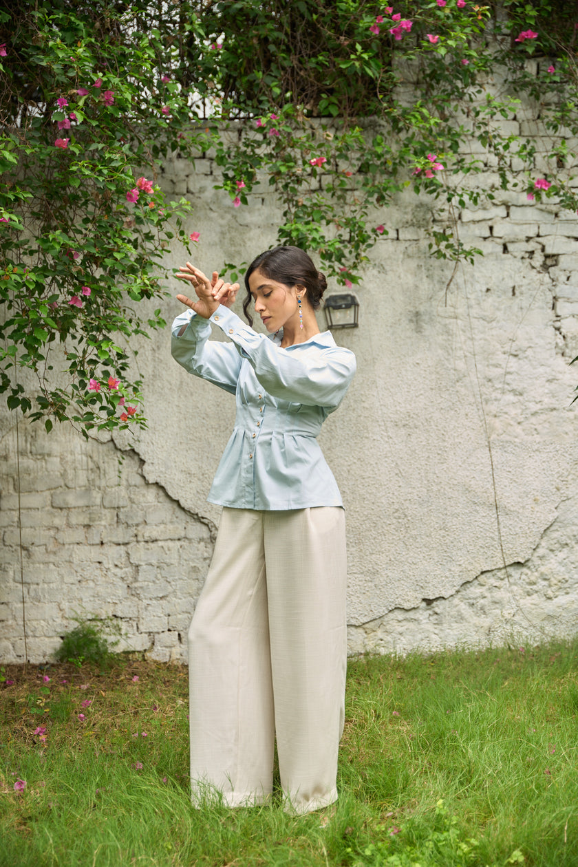 PASTEL SKY BLUE POPLIN SHIRT