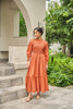 CAMBRIDGE BROWN SMOCKED MAXI DRESS