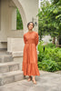 CAMBRIDGE BROWN SMOCKED MAXI DRESS