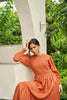 CAMBRIDGE BROWN SMOCKED MAXI DRESS