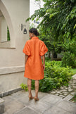 ORANGE HEMP MINI DRESS