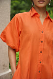 ORANGE HEMP MINI DRESS