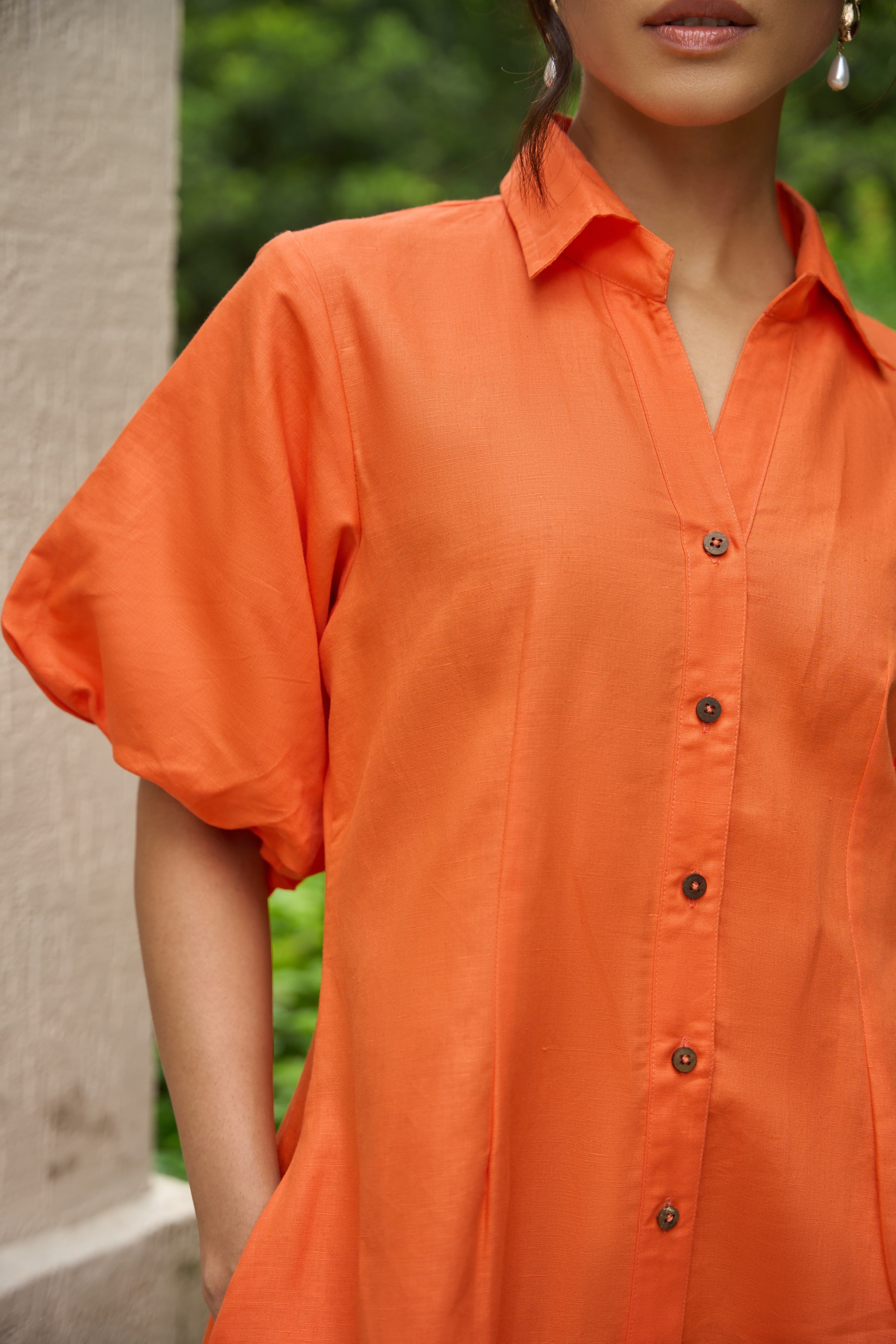 ORANGE HEMP MINI DRESS