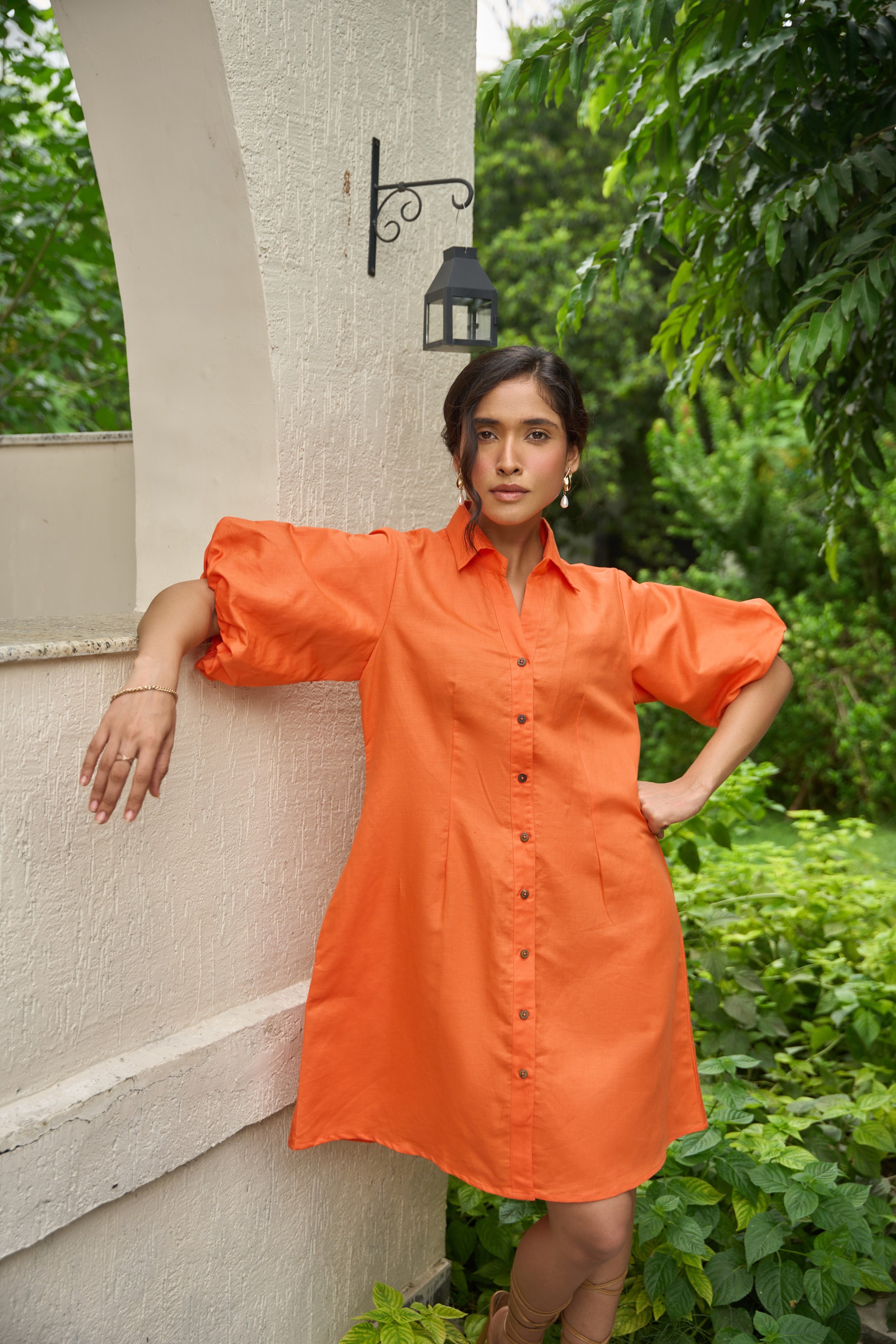 Puff Sleeve Shirt Dress